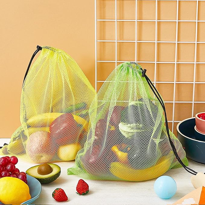 36 Pcs Mesh Laundry Drawstring Bag 13 x 15.5 Inch Mesh Equipment Nylon Net Bag with Cord Lock Closure for Beach Travel Pool Toy Storage