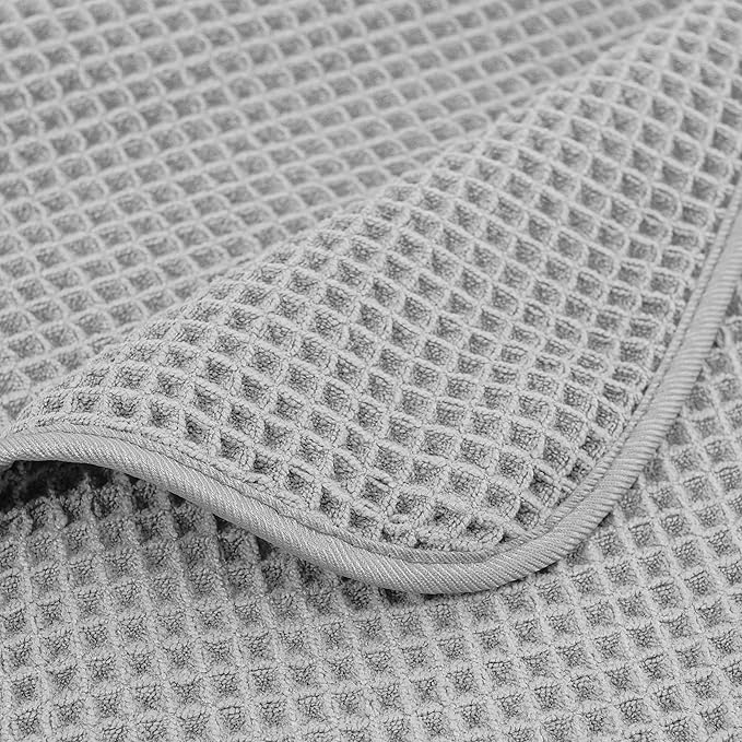 POLYTE 430 GSM Microfiber Quick Dry Lint Free Bath Sheet, 70 x 35 in, Set of 2 (Waffle Weave)