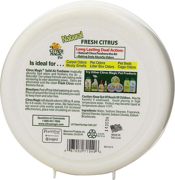 Citrus Magic Natural Odor Eliminator Air Freshener Spray (Orange Blast) and Citrus Magic Pet Odor Absorbing Solid Air Freshener