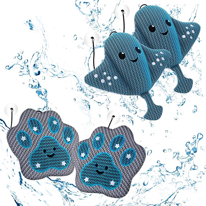 Hot-Tub-Scum-Absorber-Devilfish 2 Pack & Hot-Tub-Scum-Absorber-Professional-Paw 2 Pack Hot-Tub-Scum-Absober-Kits Floating-Sponge-Scum-Remover Reusable-Scum-Bug-Oil-Scum-Absorbing-Sponge
