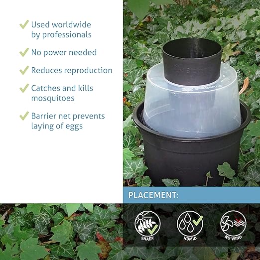 Biogents GAT2 Mosquito Trap – Non-Electric, Eco-Friendly Egg-Laying Trap for Tiger Mosquito Control – 2 Traps with 10 Sticky Cards for Outdoor Breeding Prevention