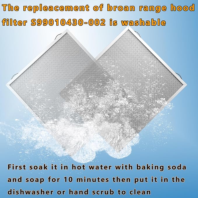 2Pack S99010430-002 Range Hood Grease Filters Compatible With B-roan N-utone HPF30 4512880 and Ken-more Rnge Hood Filter Replacement by Size 13 7/8" X 15 3/4" X 3/8"