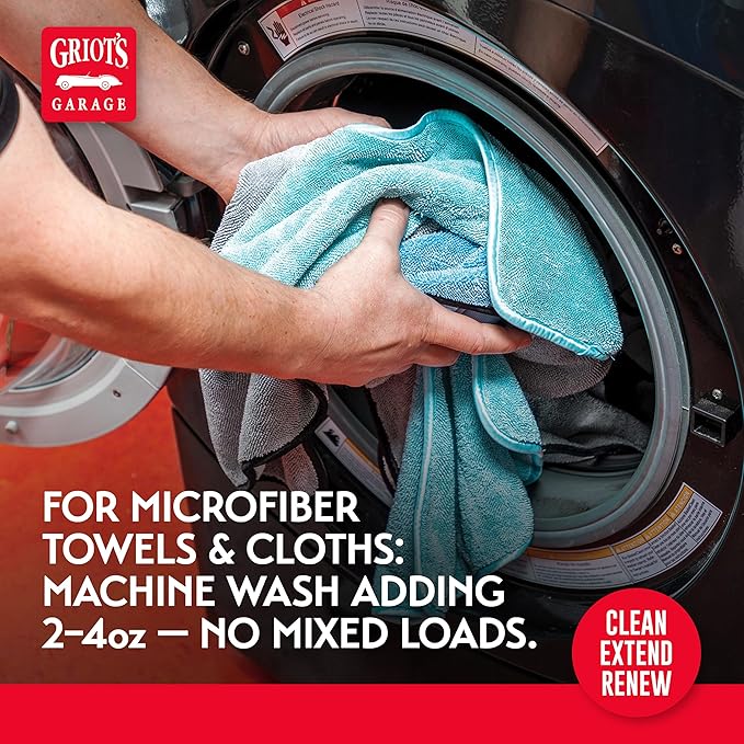 Griot's Garage Microfiber and Foam Pad Cleaner, Removes Polish, Wax, and Sealant Residue, Restores Your Car Cleaning Cloths' Effectiveness, 11067, One Gallon
