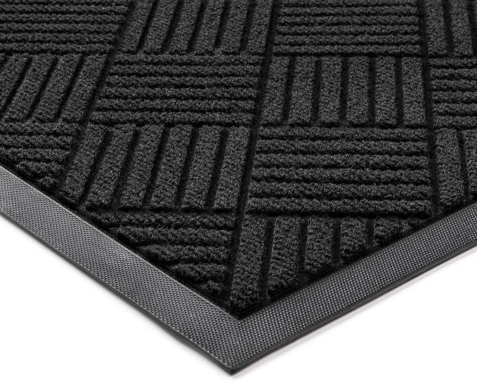 100pointONE Front Door Mat, Heavy Duty Indoor Outdoor Doormat, 72" x 36" Low Profile Outdoor Mats for Home Entrance, Stain and Fade Resistant Welcome Mat Ideal for High Traffic Area, Diamond Black