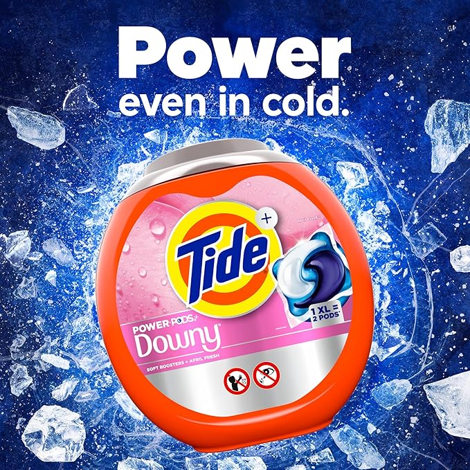 Tide Power PODs + Downy Laundry Detergent Pods, 18 Count, Soft Boosters + April Fresh