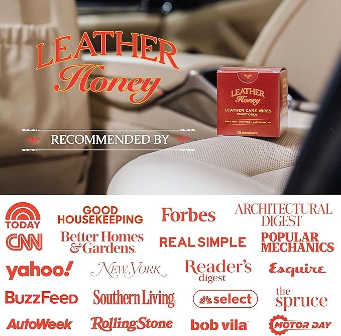 Leather Honey Cleaner Wipes with Conditioner Wipes and 8oz Conditioner