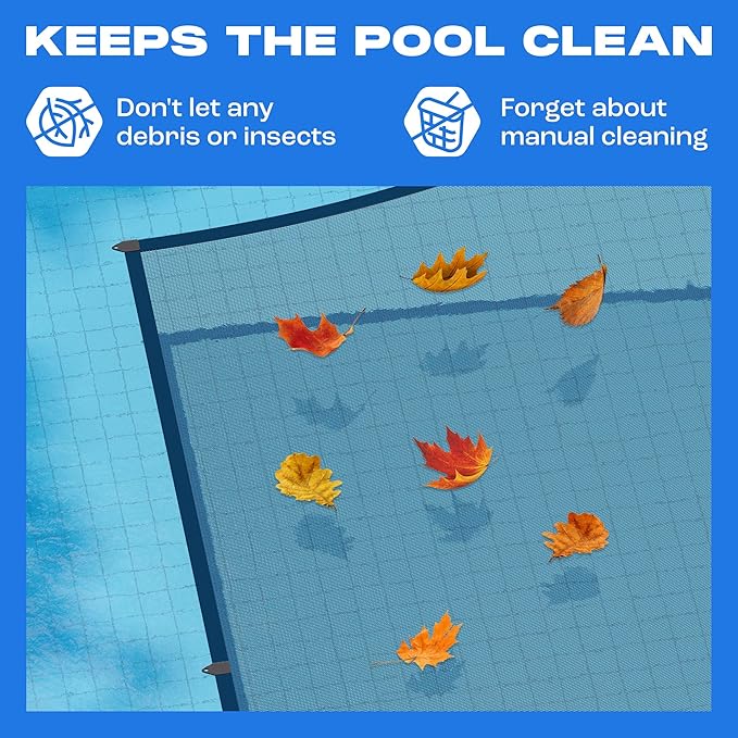 Yankee Pool Leaf Net Cover for Oval Pool 21x41 Ft.- Heavy-Duty 0.15” Above-Ground Leaf Net | Swimming Pool Net to Protect from Leaves, Debris, and Clogging