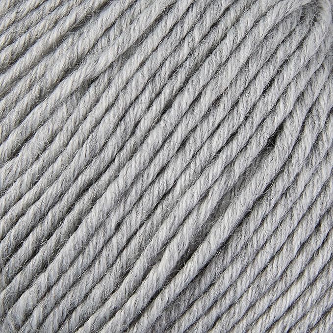 Merino Wool Yarn, 12-Ply Luxurious and Soft Yarn for Hand Knitting & Crocheting, 1.76 OZ/50g, 120 yds/110 Meters(Light Gray,6Balls)