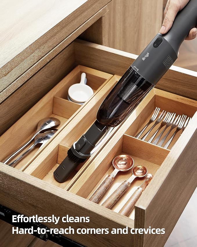 Brigii Crevice Vacuum with BRUSHLESS DC Motor, Mini Vacuum, Cordless Handheld Vacuum Cleaner,Lightweight 0.83lbs, USB-C Rechargeable-MX20