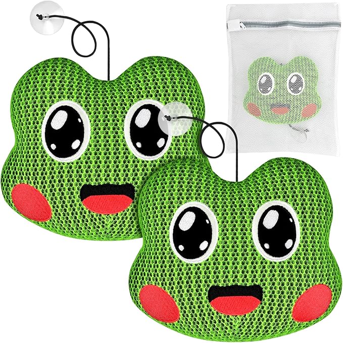 POJ XL Thicken Hot Tub Scum Absorber, Spa Pool Sponge Oil Scum Rays Bugs Absorber for Hot Tub, Must Have Hot Tub Accessories for Adults(Frog-2 PCS)