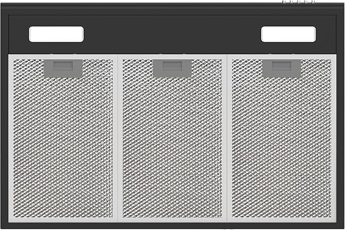 CIARRA AWB75918B Black Range Hood 30 inch Under Cabinet with Anti-Fingerprint Design, Slim Vent Hood with Push Button Control, Ducted and Ductless Convertible