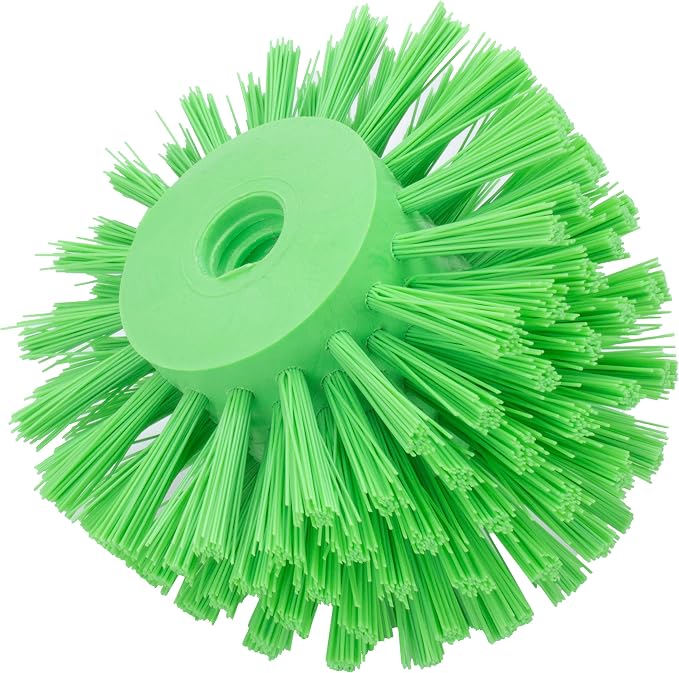SPARTA Industrial Tank Brush Head Pipe Brush Head, Drain Brush with 3/4" Thread Hole (Handle Not Included) for Commercial Use, Plastic, 5 x 3.9 Inches, Lime