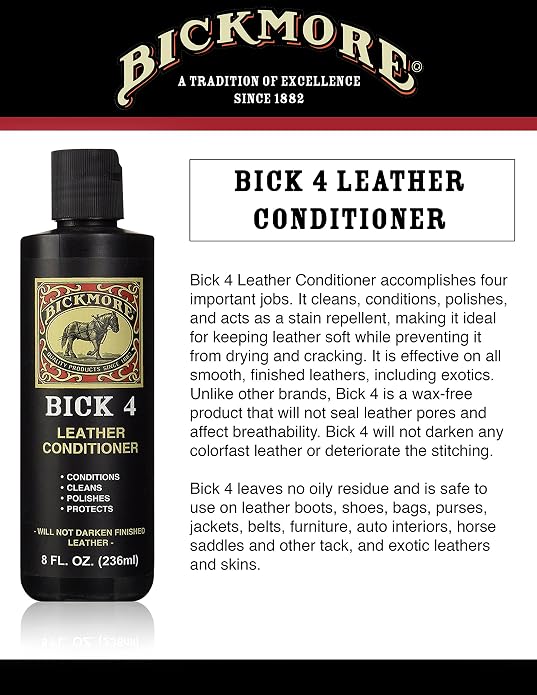 Bickmore Leather Care Kit | Saddle Soap, Bick 1 Leather Cleaner, Bick 4 Conditioner, and Gard-More Protector
