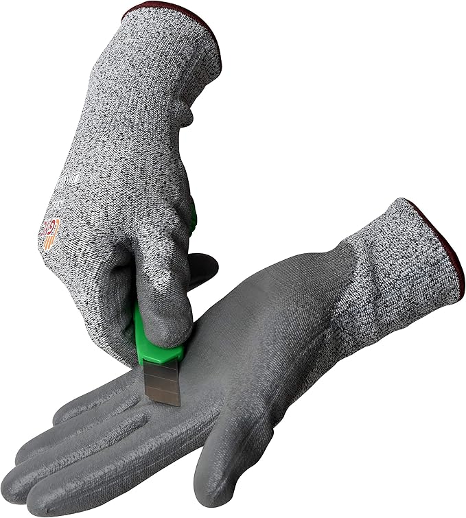 GYC Gloves, Cut Resistant Safety Work Gloves - Level 5 Cut Protection, 10 Pairs Pack - Excellent Dexterity & Breathability, Comfortable Soft PU coated (TK-713A/Size 10 - X-LARGE)