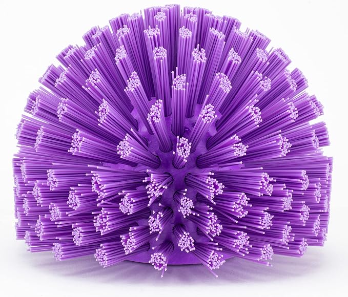SPARTA Industrial Tank Brush Head Pipe Brush Head, Drain Brush with 3/4" Thread Hole (Handle Not Included) for Commercial Use, Plastic, 5 x 3.9 Inches, Purple (Pack of 2)
