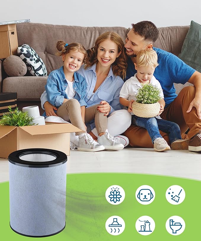K 360° True HEPA Replacement Filter Compatible with GermGuardian Air Purifier AC9400W and AC9600W, Compare to Part # FLT9400, H13 Filter and Activated Carbon