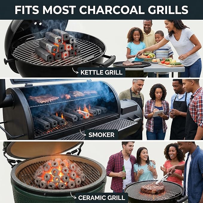 10lb Natural Bamboo Charcoal – Premium BBQ Fuel for Grilling, Smoker & Outdoor Cooking, Long Burn, Low Ash