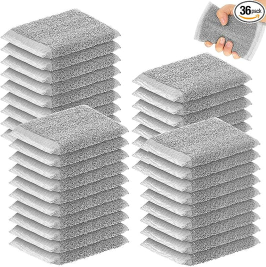 Thyle 36 Pack Steel Scrub Sponges for Dishes Non Scratch Scouring Multi Use Metal Scrubber Heavy Duty Dish Wash Kitchen Sponge for Pot Dish Washing Hard Surface Cleaning (Gray)