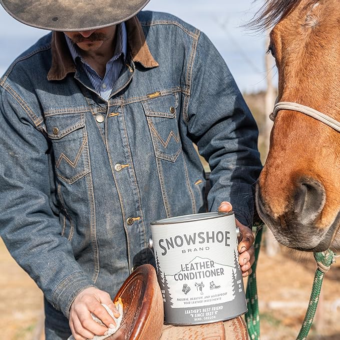 Snowshoe Leather Conditioner, Made in USA Since 1927 - Protect, Condition, Restore & Waterproof - Leather Conditioner for Furniture, Couch, Purses, Shoes, Boots, Gloves, Saddles (Gallon)