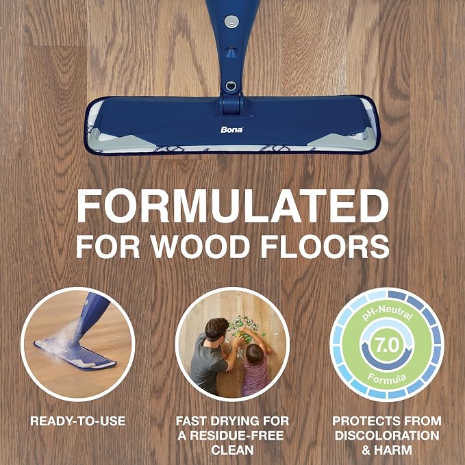 Bona Hardwood Floor Cleaner Refill - 128 fl oz - Cedar Wood Scent - Residue-Free Floor Cleaning Solution Spray Mop and Spray Bottle Refill - For Wood Floors