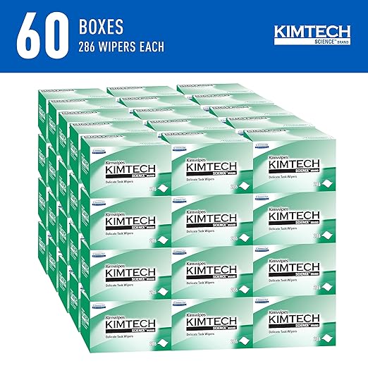 Kimtech Science Kimwipes Delicate Task Wipes (34155), Pop-Up Box, White (60 Boxes of 286 Sheets, 17,160 Sheet Total)