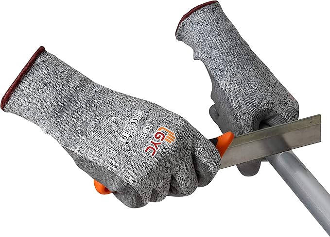 GYC Cut Resistant Safety Work Gloves - Level 5 Cut Protection, 10 PRS Pack - Excellent Dexterity, Breathability, Soft PU coated: TK-713A/Size 8(M)