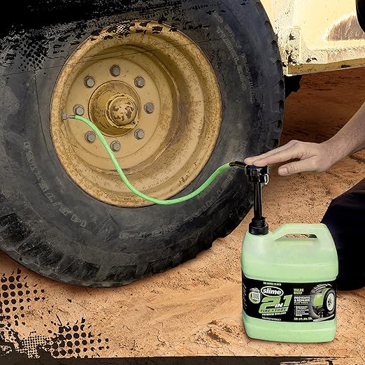 Slime 10207 2-in-1 Tire & Tube Sealant Puncture Repair Sealant, 2-in-1, Premium, Prevent and Repair, Suitable for All Off-Highway Tires and Tubes, Non-Toxic, Eco-Friendly, 1 Gallon jug