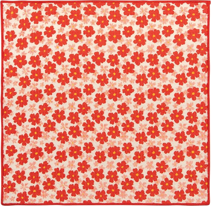 Now Designs Full Bloom Dishcloth Counter Display - Set of 25 Assorted, 100% Cotton, Floral Mix, CDU Dimensions L7.5 x D6.5 x H6.75in