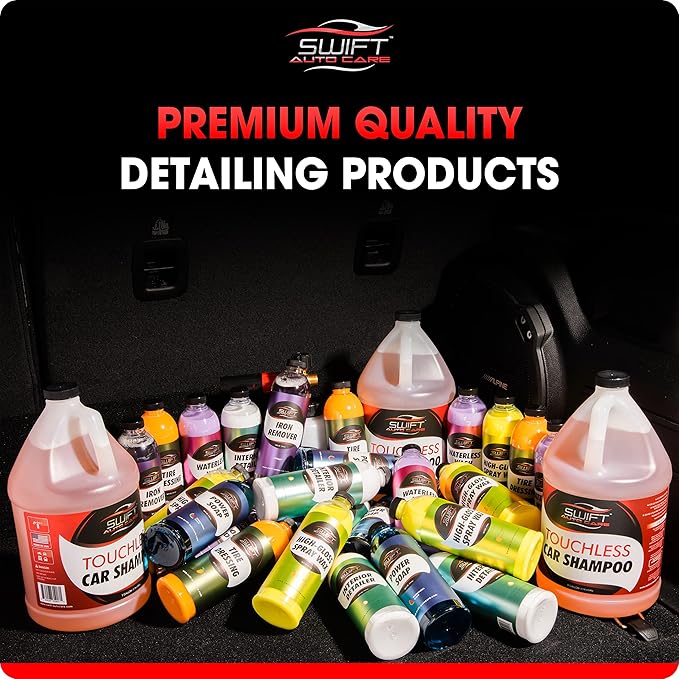 Swift Tire Dressing Combo w/Tire Applicator (16 Oz) – Long Lasting High-Gloss Tire Shine Gel w/No Sling | Restores Rubber, Plastic & Vinyl | Water-Based w/UV Protection | Fast Cure Time!