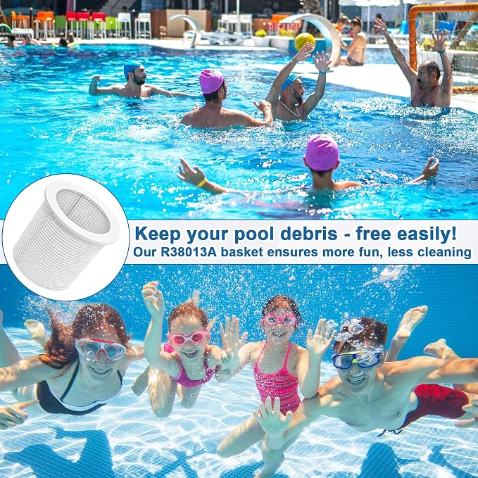 BigHead R38013A Pool Skimmer Basket Compatible with Pentair American Admiral for Inground Heavy Duty Pool Skimmer Basket Replacement for R38013A V38-135 V38-135 V38-136 (White)