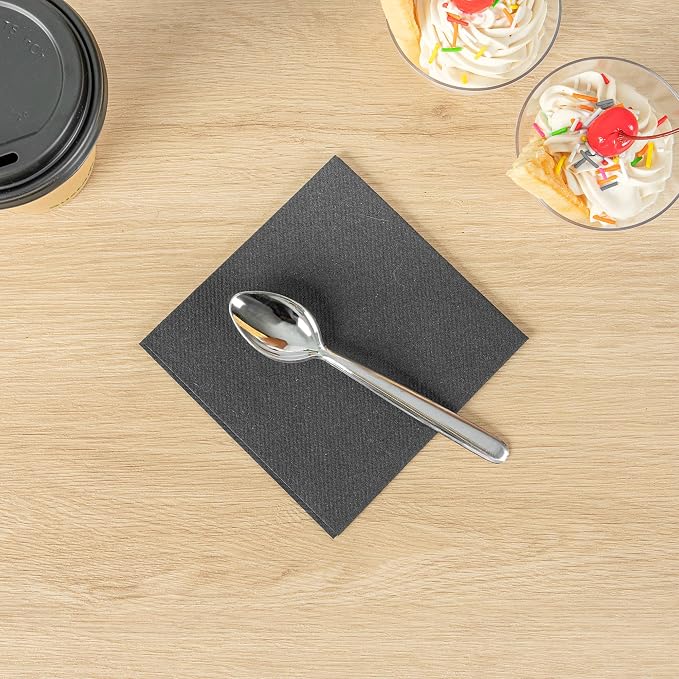 Restaurantware Moderna 5.5 Inch Disposable Spoons 250 Recyclable Small Dessert Spoons - Crack-Resistant For All Types Of Meals Silver Plastic Plastic Spoons