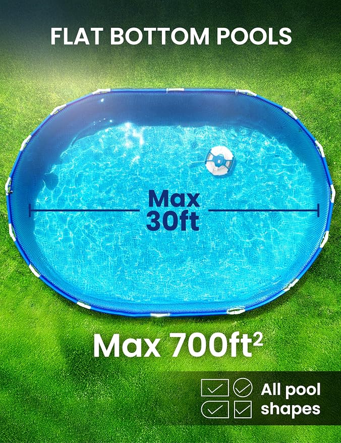 KOKIDO 2025 Cordless Robotic Pool Cleaner Bundle Set,15.9GPM Strong Suction, Large Filter Size,Auto Parking, 2X Oversize Debris Inlet, Flat Pools up to 700 sq.ft