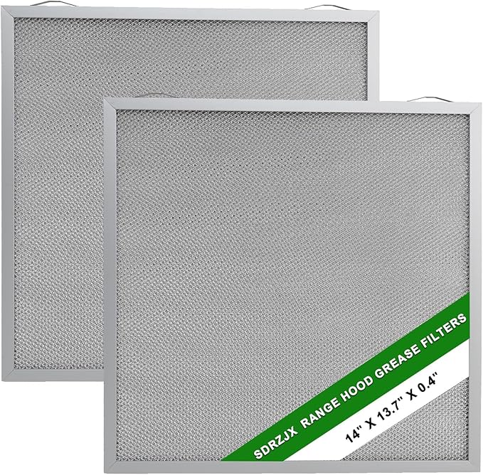 2-Pack Range Hood Grease Filters 5-Layer Aluminum Mesh 14 X 13.7 X 0.4 Inchs Compatible with Broan Nutone Replace#: S97017415 97017415