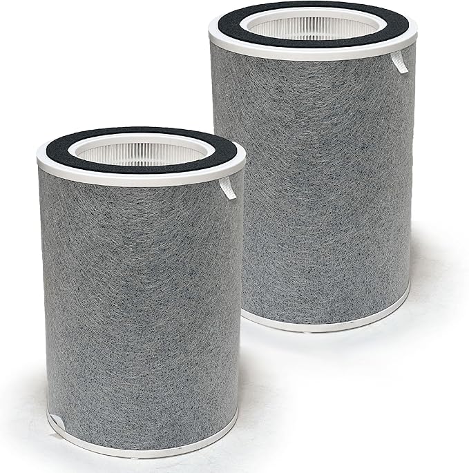 Nispira 2-Pack HP201 HP202 HC501 Filter Replacement For Shark NanoSeal Air Purifier MAX HP200 Series HC502 Size 8.68" x 8.68" x 12.1"
