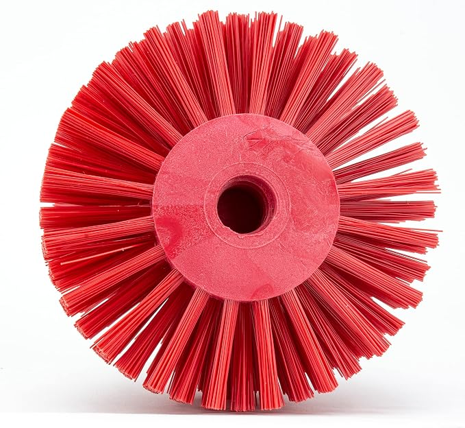 SPARTA 45005EC05 Plastic Multi-Purpose Valve Brush, Pipe Brush, Round Brush With Polyester Bristles, Color Coded For Commercial Cleaning, Kitchen, Restaurant, Bathroom, 3.9 X 5 X 3.9 Inches, Red