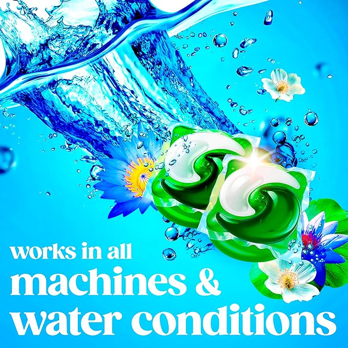Gain Flings Liquid Washing Detergent Pacs, Now with Odor Defense + Color Guard, Waterfall Delight Scent, 4-In-1 Liquid Laundry Detergent Pods, Clean & Fresh, 112 Count (Packaging May Vary)