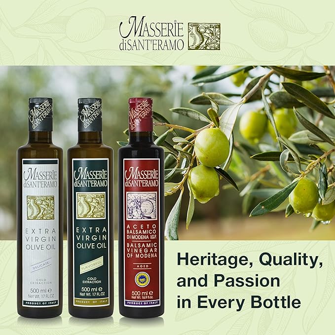 Masserie di Sant'Eramo Premium Italian Aged Balsamic Vinegar of Modena - Made in Italy, Aceto Balsamico di Modena IGP Certified, Gourmet Food Product of Italy - 16.9 fl oz (Pack 1)