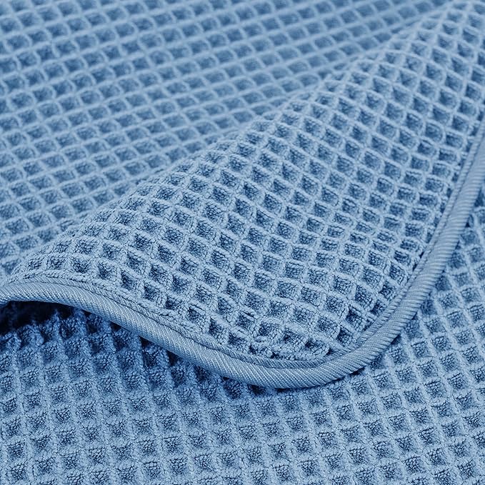 POLYTE 430 GSM Microfiber Quick Dry Lint Free Bath Sheet, 70 x 35 in, Set of 2 (Waffle Weave)
