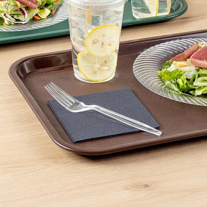 Restaurantware Moderna 7.3 Inch Disposable Forks 250 Recyclable Plastic Cutlery - Crack-Resistant For All Types Of Meals Clear Plastic Party Forks