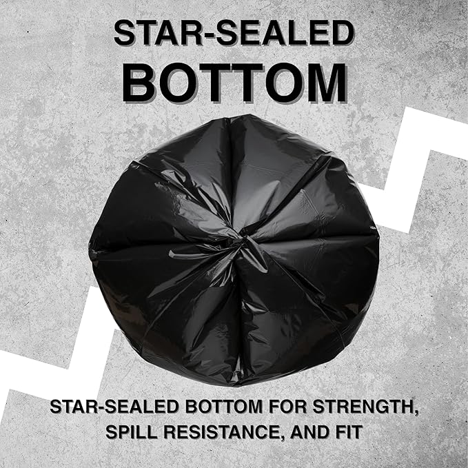 Top Knot Bags 45 Gallon Garbage Trash Bag 40X46" 1.5 Mil Black 100 Count Can Liner Bulk 40 Gallon 41 Gallon 42 Gallon 43 Gallon 44 Gallon Made in USA