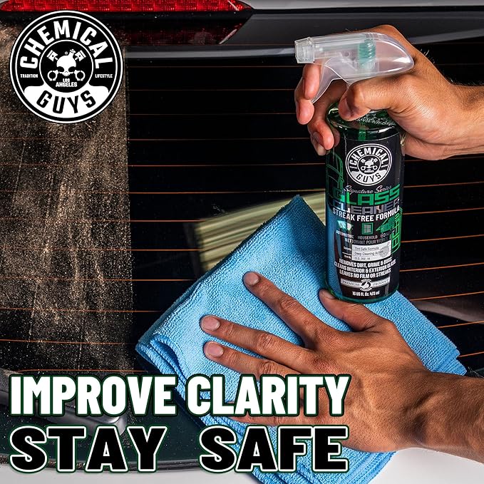 Chemical Guys CLD_203_16 Signature Series Wheel Cleaner,Blue, 16 oz with Signature Series Orange Degreaser, 16 oz with CLD_202_16 Signature Series Glass Cleaner,16 fl.oz