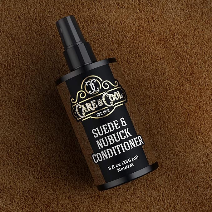 Care & Cool Suede and Nubuck Conditioner, Renovator, and Protector (8 Fl Oz). Your Best Choice for Waterproofing and Rejuvenating The Delicate Structure Against The Elements and Abrasive Impurities.