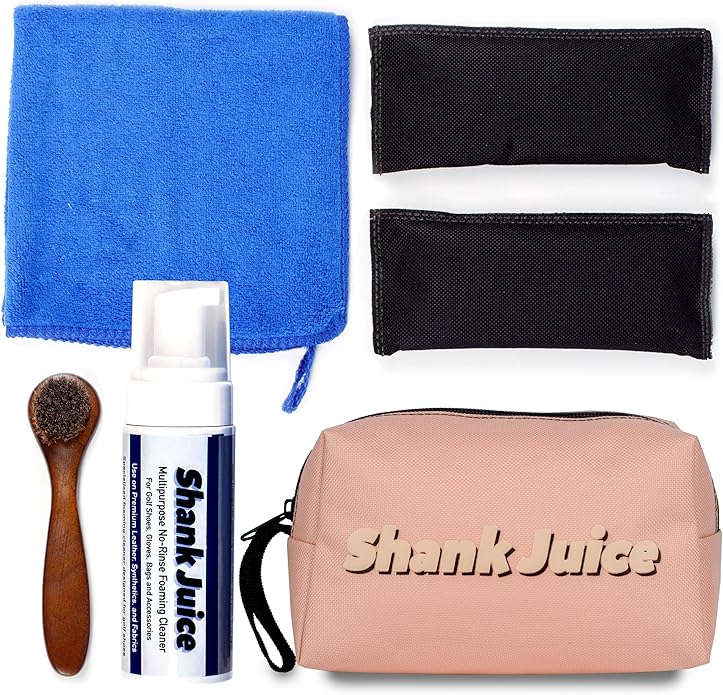 Clean Kit for Golf Shoes and Accessories - 6-item Kit: No Rinse Foaming Cleaner, Brush, Cloth, Cedar Inserts