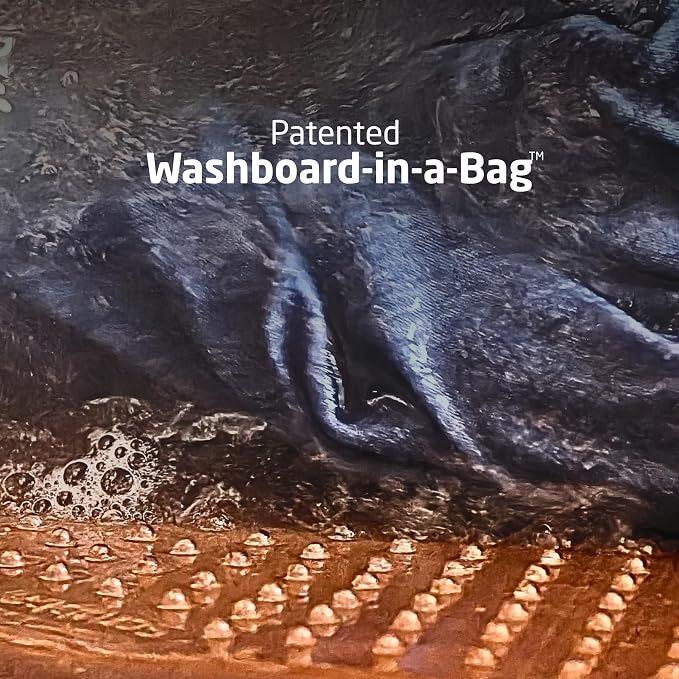 Scrubba Tactical Wash Bag - Patented Washboard-in-a-Bag™ Portable Travel Washing Machine for Military, Camping, Hunting & Overlanding - Wash Clothes Anywhere in Minutes (5.4 oz)