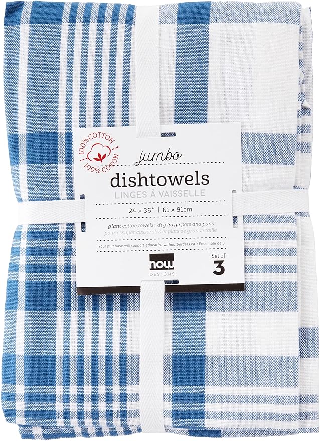 Now Designs Jumbo Dish Towels (Set of 3) - Royal