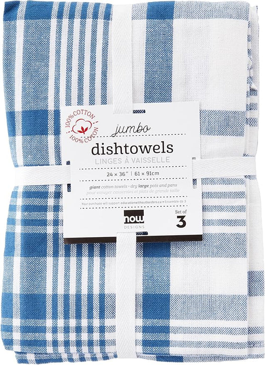 Now Designs Jumbo Dish Towels (Set of 3) - Royal