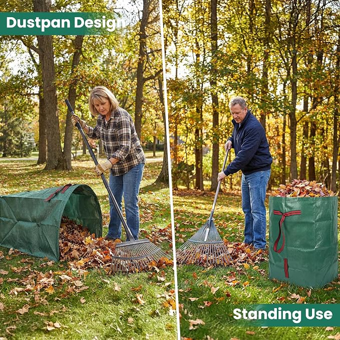24" Push Broom Brush with 2 Pack 53 Gallon Yard Bags