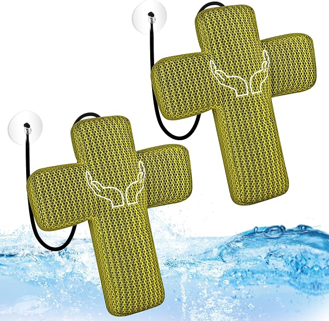 Ray Hot Tub Scum Absorber - Reusable Stingray Floating Spa Sponge & Oil Remover with Optional Tether - Washable Devilfish Oil Absorbing Sponge for Jacuzzi, Pool, and Bath (Cross 2 Pack)