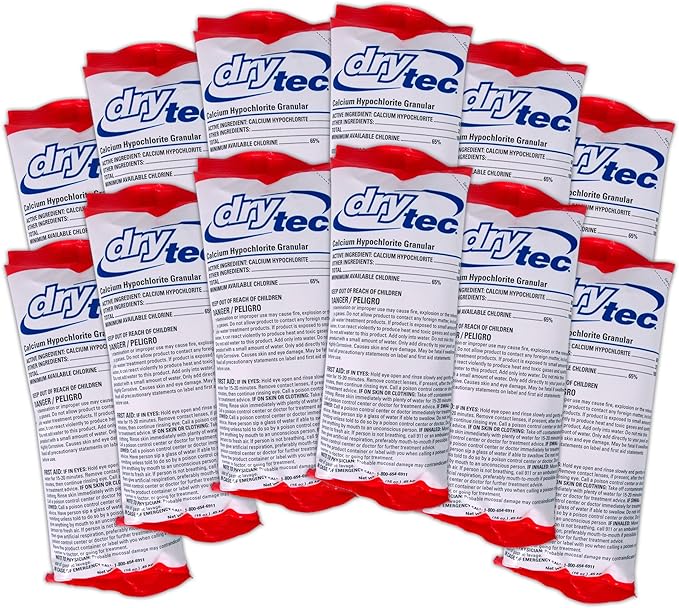 DryTec 1-1901-12 Calcium Hypochlorite Pool Shock, 1-Pound, 12-Pack
