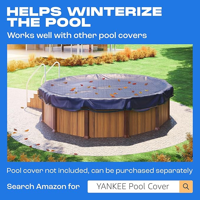 Yankee Pool Leaf Net Cover for Oval Pool 12x24 Ft.- Heavy-Duty 0.15” Above-Ground Leaf Net | Swimming Pool Net to Protect from Leaves, Debris, and Clogging